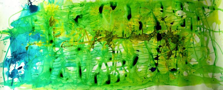 Abstract in Green. Mixed media on artist paper. Fig 175