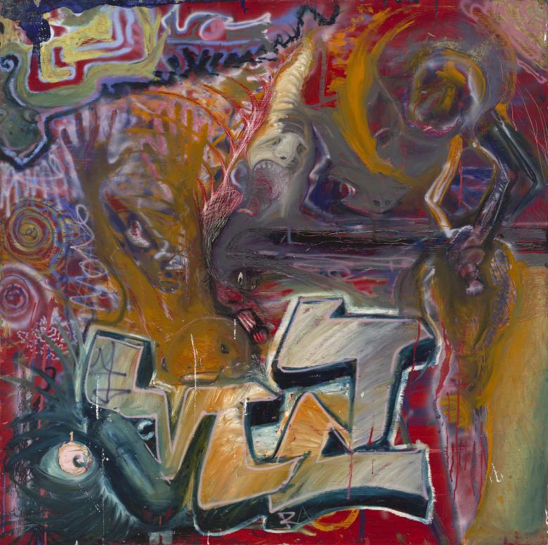 Crazy. Mixed media on wood. 48.5 x 48.7 in (121 x 122 cm). Fig. 004