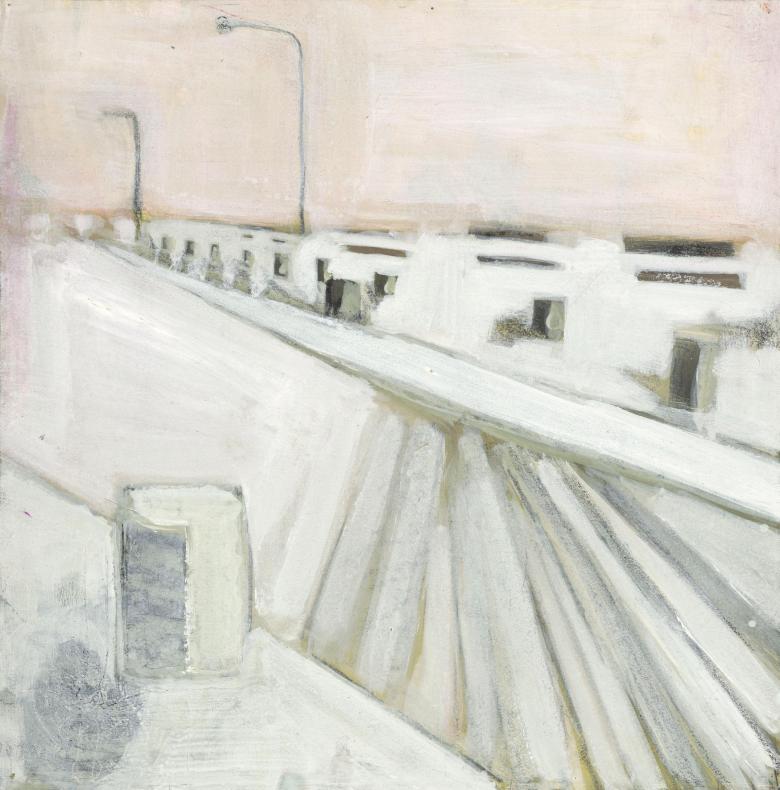 City. Acrylic on artist paper. 16 x 15.7 in (40.5 x 40 cm). Fig. 101