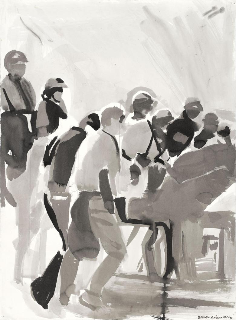 Anti Iraq War Demonstration. Sumi ink on high quality acid-free art paper, 30 x 22.2 in (76 x 56.5 cm). Fig. 317