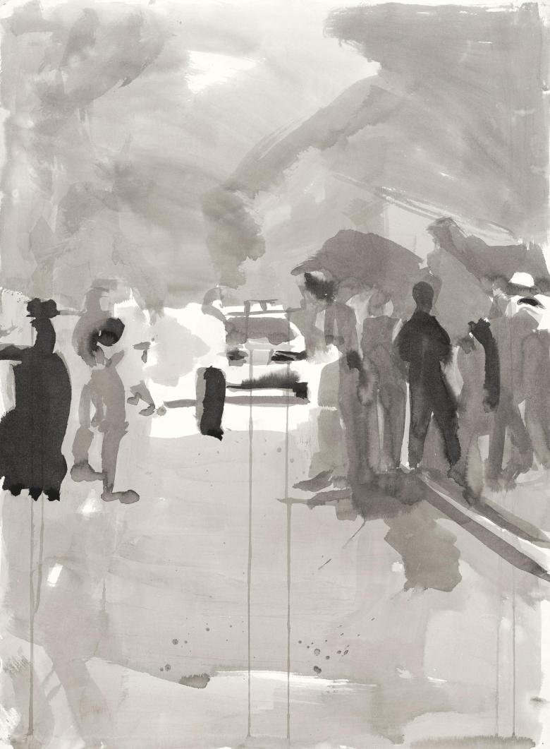 Anti Iraq War Demonstration. Sumi ink on high quality acid-free art paper, 30 x 22.2 in (76 x 56.5 cm). Fig. 126