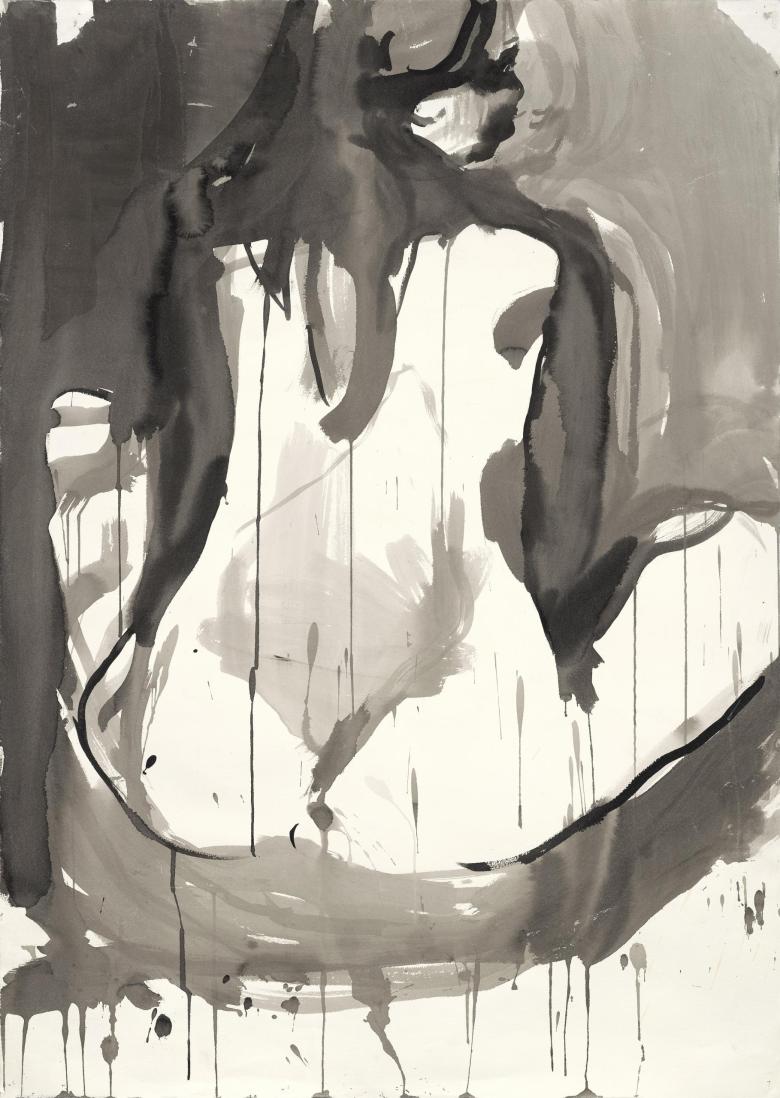 2004_Seated woman. Ink on artist paper. 41.5x 29.5 in (105 x 75 cm). Fig. 308