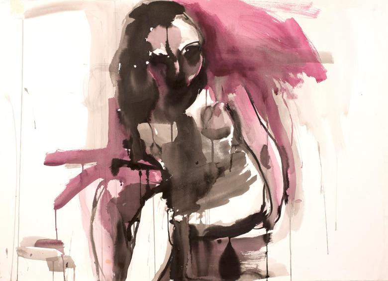 Woman in Lilac. Ink on high quality acid-free art paper, 29.5 x41.5 in (75 x105 cm). Fig. 311