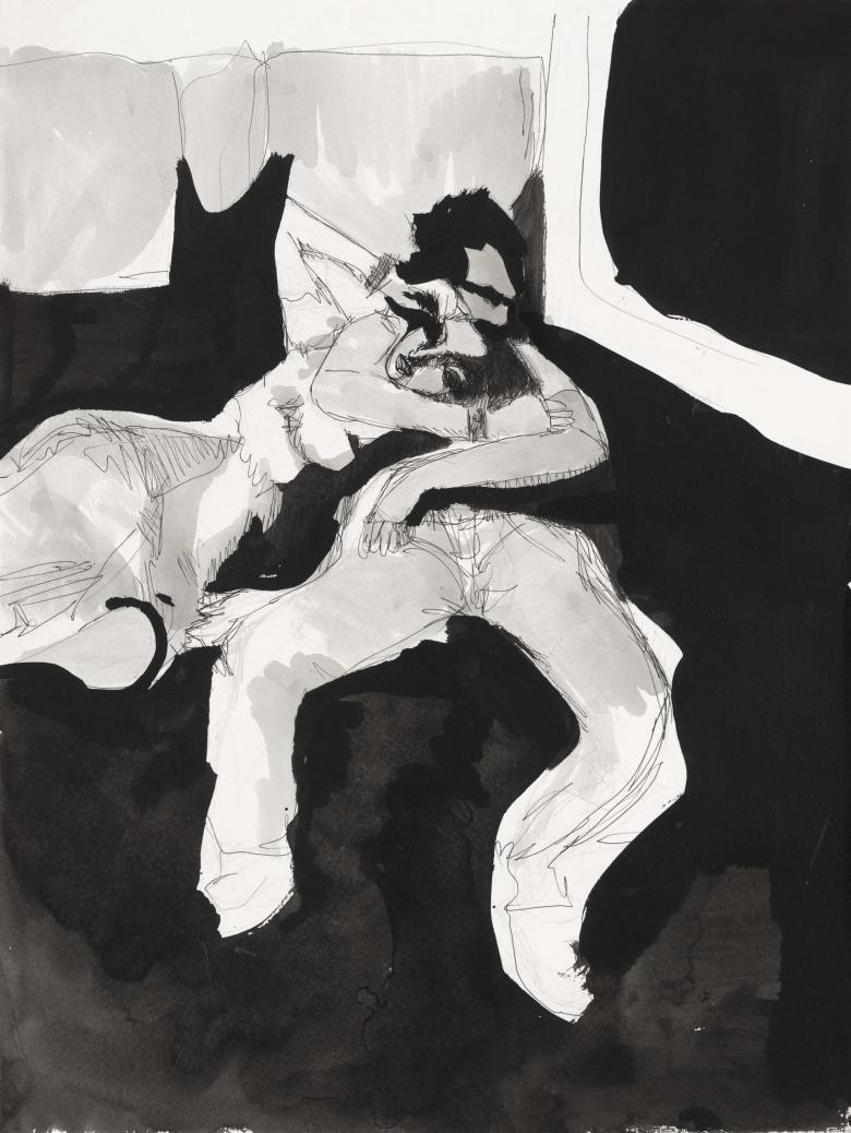 Couple on black. Ink on pape. 15.5 x 12 in (40 x 30 cm). Fig. 292