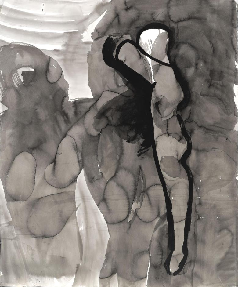 Abstract in Black. Ink on artist paper, 41 x 50 in (105 x 127 cm). Fig. 013