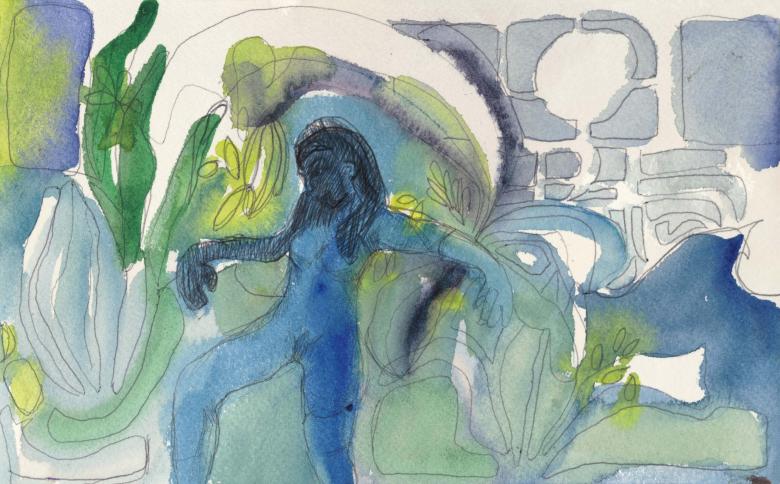 Mother Earth Pachamama. Watercolor, ink and pencil on paper. 6 x 9.5 in (15 x24.5 cm). Fig. 332