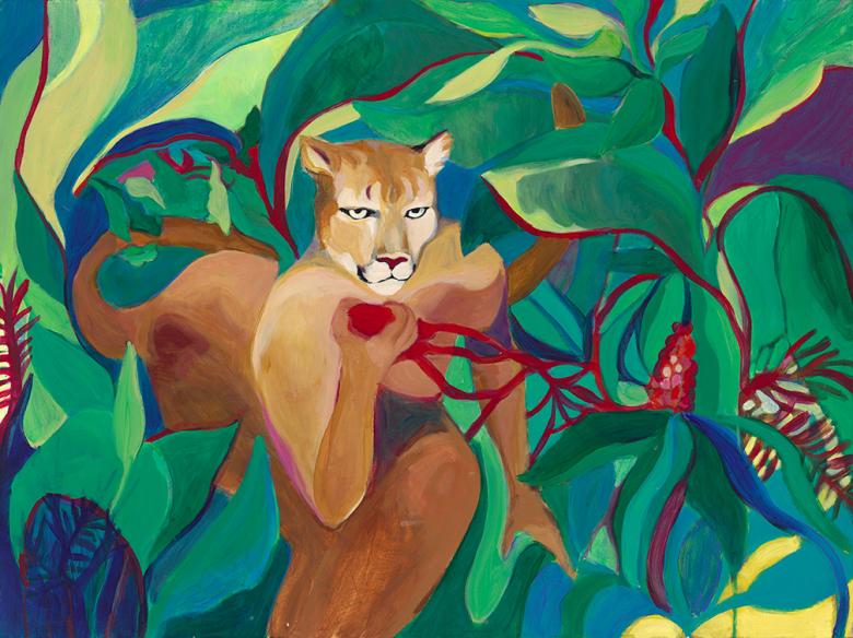 Lion in Jungle. Acrylic on canvas, 30 x 40 in (76 x101 cm). Fig. 016
