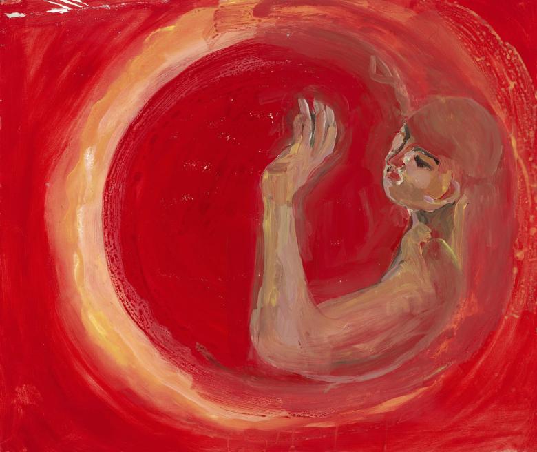 Figure on Red. Acrylic on paper, 27.7 x 39.7 in (70.5 x 100.5 cm). Fig. 051.