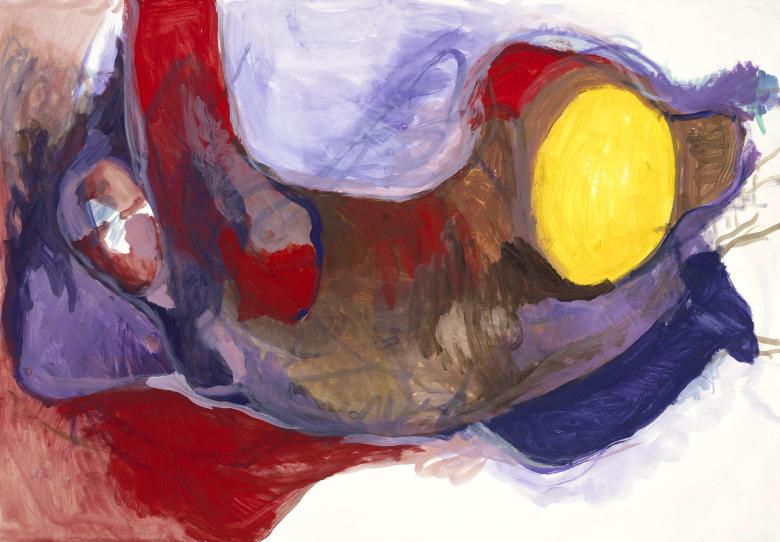 Figure in Red and Violet. Mixed media on artis paper. 27.7 x 39.7 in - (70.5 x 101 cm). Fig. 053