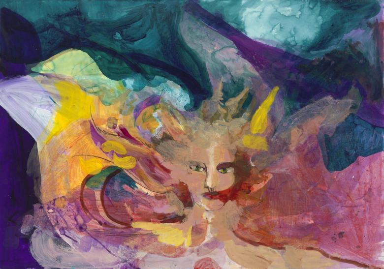 Figure with Green Eyes. Acrylic on high quality acid-free art paper, 27.7 x 39.7 in (70.5 x 100.5 cm). Fig. 057