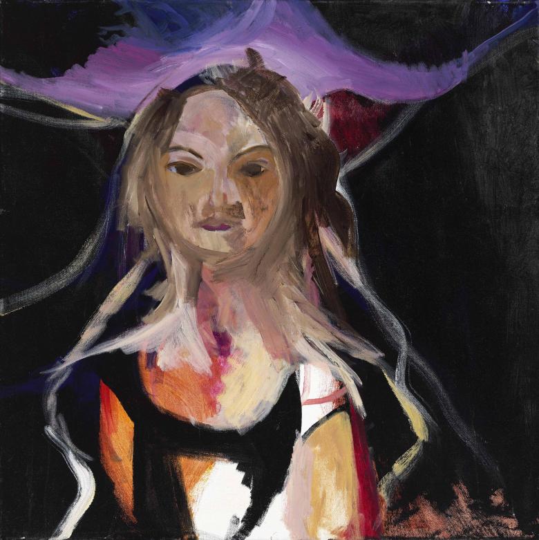 Woman with Aura. Acrylic on canvas, 24 x 24in (61 x 61). Fig. 040