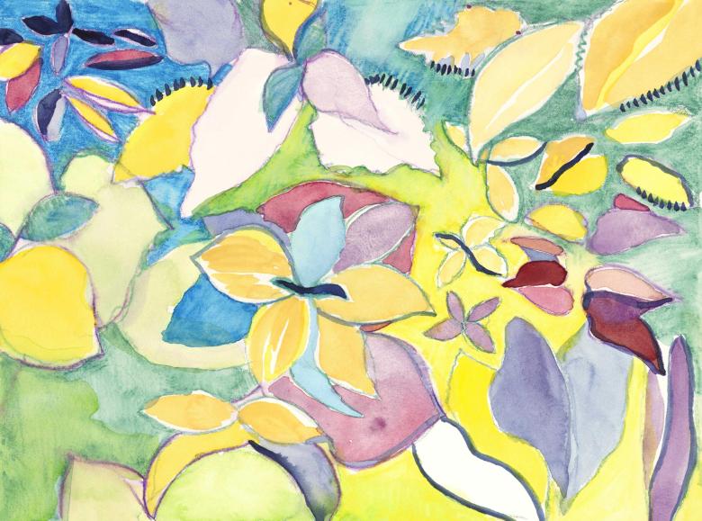 Flowers. Watercolor and ink on high quality acid-free art paper, 9 x12.2 in (23 x 31 cm). Fig. 198