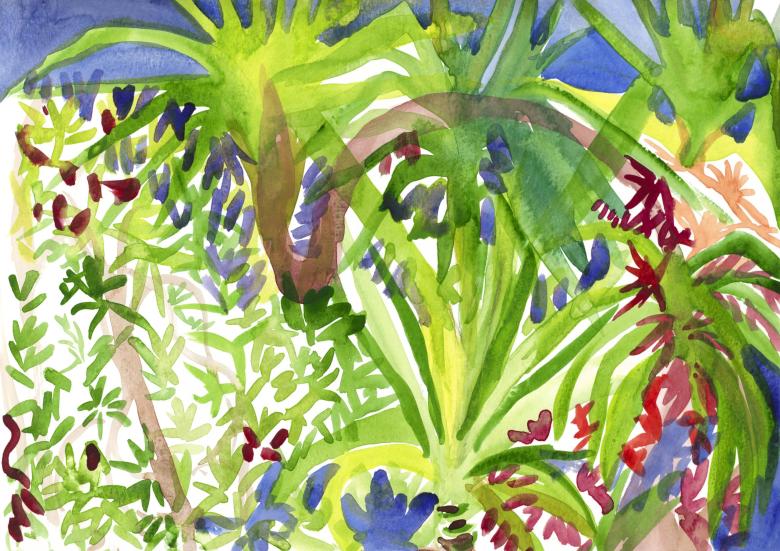 Forest. Watercolor on high quality acid-free art paper, 8.1 x 11.5 in (21 x 29.5 cm). Fig. 200