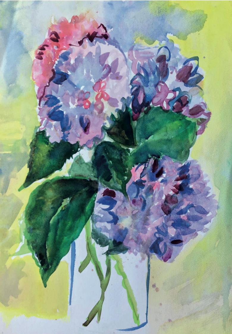 Flowers. Watercolor and gouache on paper,14 x 19.7 in (75.5 x 56.5 cm). Fig 117