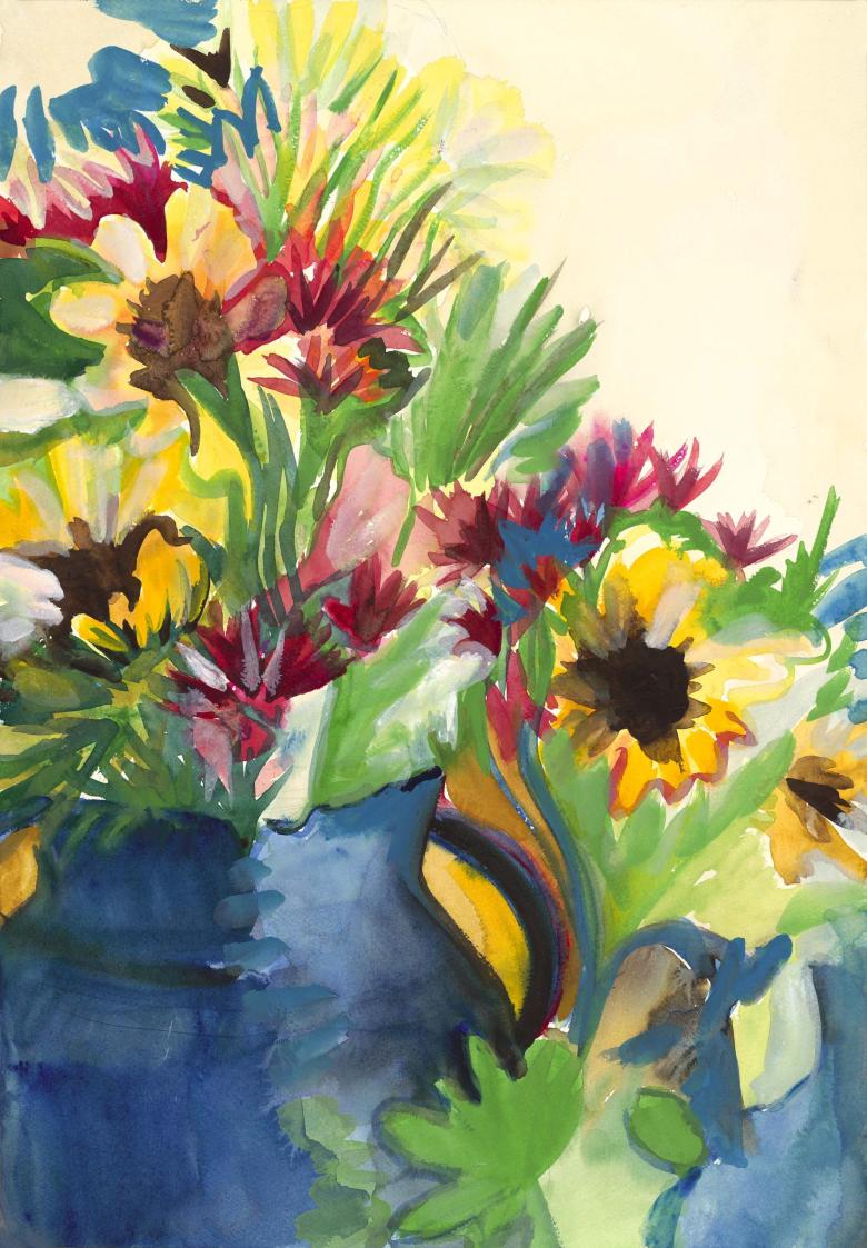 Flowers Studio. Watercolor on quality acid-free art paper, 20 x 13.8 in (50.7 x 35.4 cm). Fig. 100