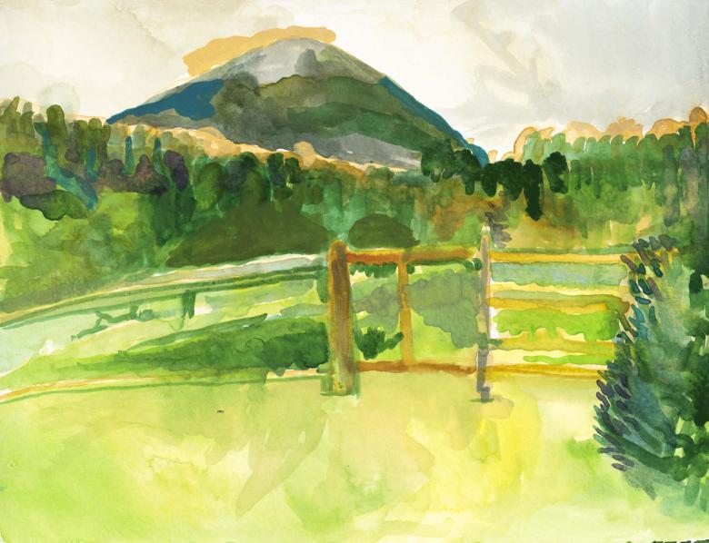 Campo La Escondida. Gouache on high quality acid-free art paper, 11 x 8.3 in (27.8 x 21 cm). Fig. 351