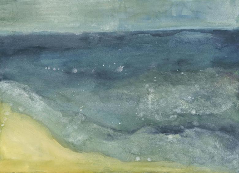 Chincoteague Beach. Watercolor on high quality acid-free art paper, 10 x14 in (26 x 35.9 cm). Fig. 089