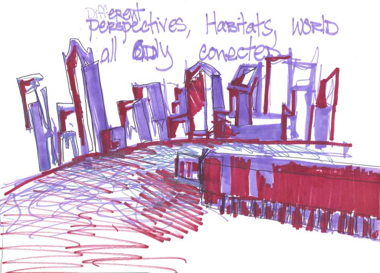 Different Perspectives. Marker on artist paper. 7.6 x 10.8 in (19.5 x 27.5 cm). Fig. 224
