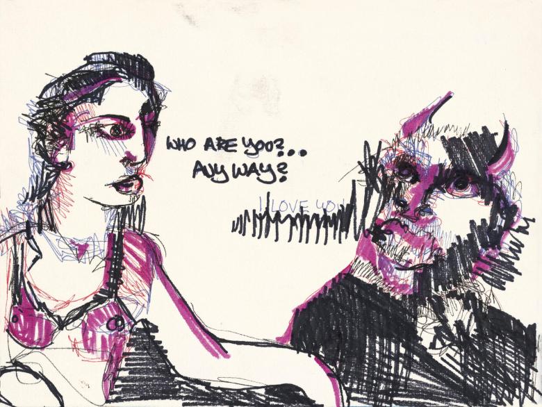 Who are you...Anyway? Ink on paper, 7.4 x 9.7 in (18.7 x 24.6 cm). Fig. 256