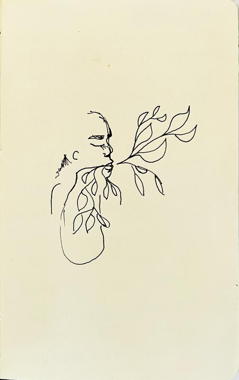 Sketchbook. Head. Ink pen on artist paper. 8 x 5 in (21 x 13 cm). Fig. 392