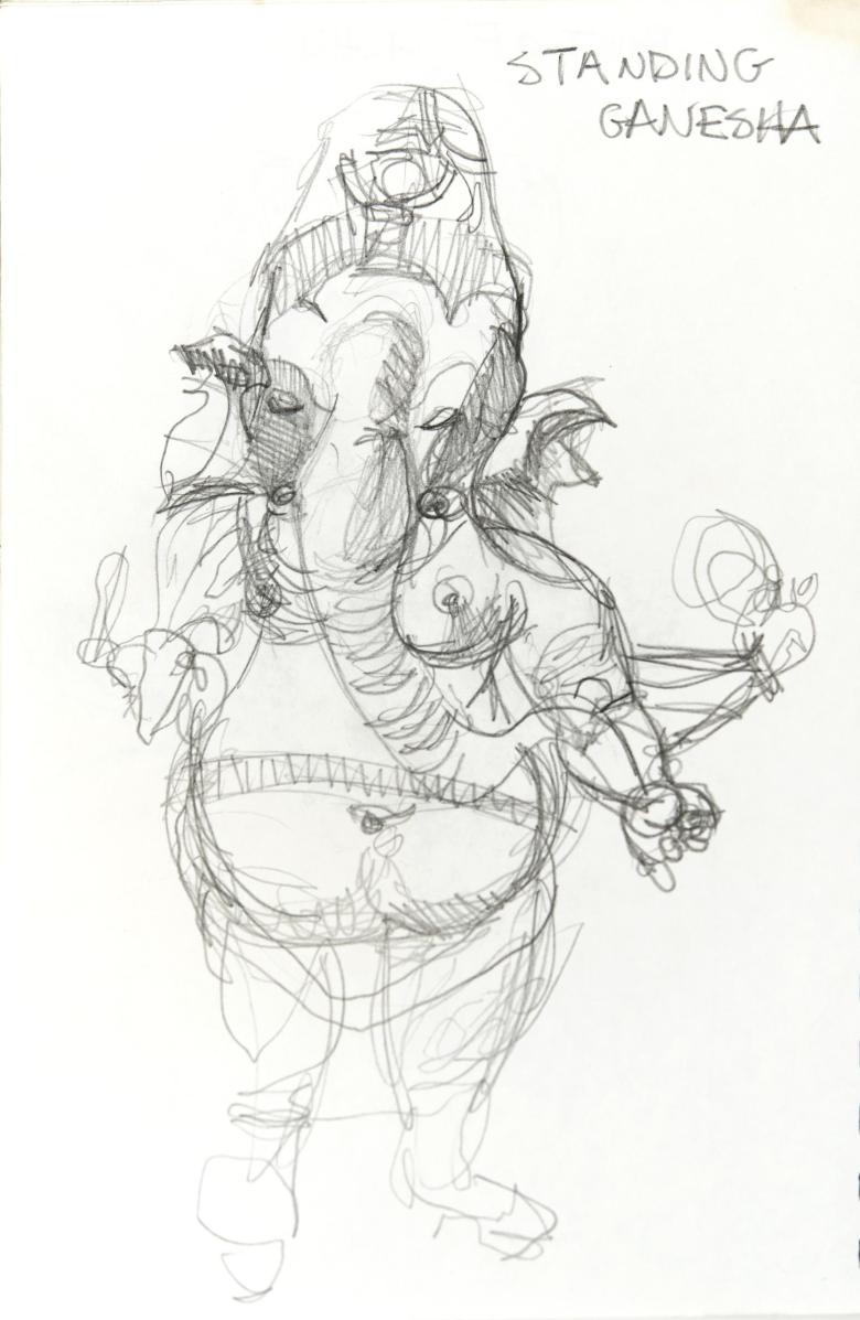 Sketchbook.Standing Ganesha. Pencil on paper, 10 x 6.5 in (25 x 16.5 cm). Fig. 207