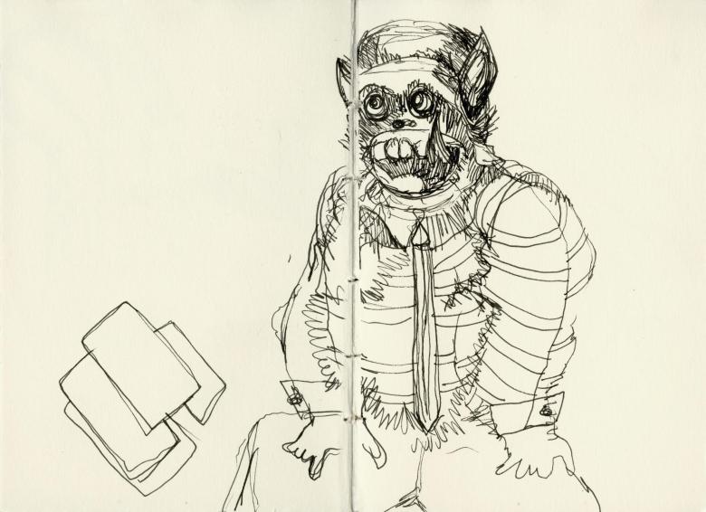 2007 Sketchbook. Figure. Pencil on artist paper. 4.5 x 6.5 in (11.5 x 16.5 cm)