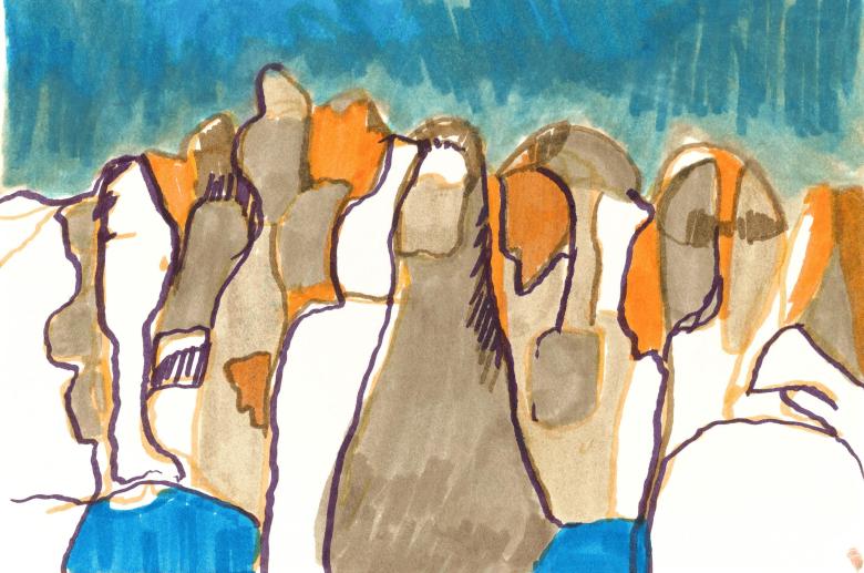 Figures in Brown. Ink on high quality acid-free art paper, 4.6 x 7 in (12 x 17.7 cm). Fig. 327