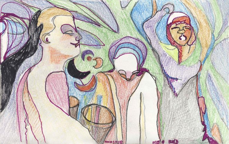 Women and Moons. Pencil and ink on artist paper, 5 x 8 in (13 x 20.5 cm), Fig. 146