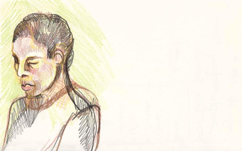 Man in Green.  Pencil on artist paper, 5 x 8 in (13 x 20.5 cm). Fig. 148