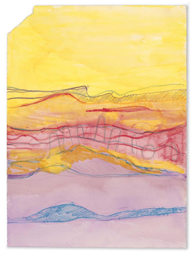 Yellow Mountain. Watercolor and pencil on artist paper, 12 x 9 in ( 30.5 x 22.5 cm). Fig. 107