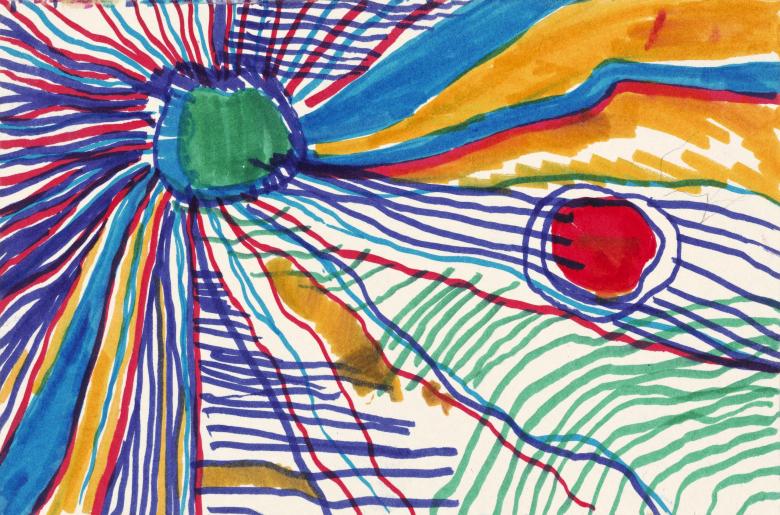 Green Sun.  Marker on artist paper, 4.6 x 7 in (12 x 17.7 cm). Fig. 237