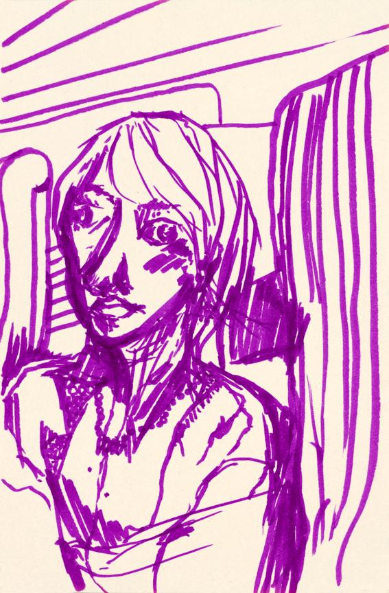 Women in the Bus. Marker on artist paper. 7 x 4.6 in (17.7 x 12 cm). Fig. 241